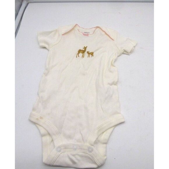 Carter’s Baby Soft Short sleeve bodysuit, Ivory, 12 months - Picture 1 of 6